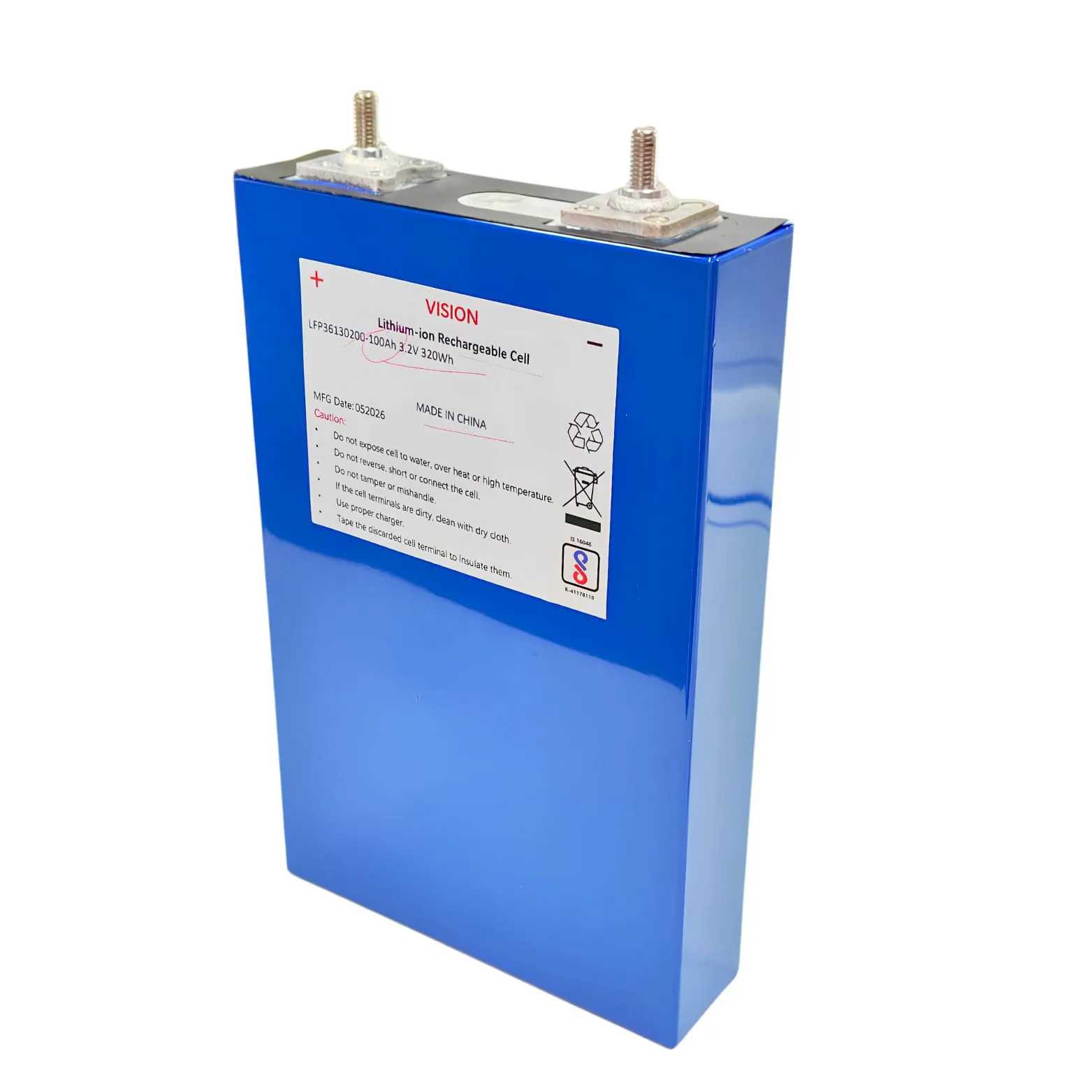  VISION LFP CELL 3.2V 100 Ah LASER WELDING WITH STUD